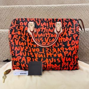 Authentic Louis Vuitton limited edition graffiti speedy orange